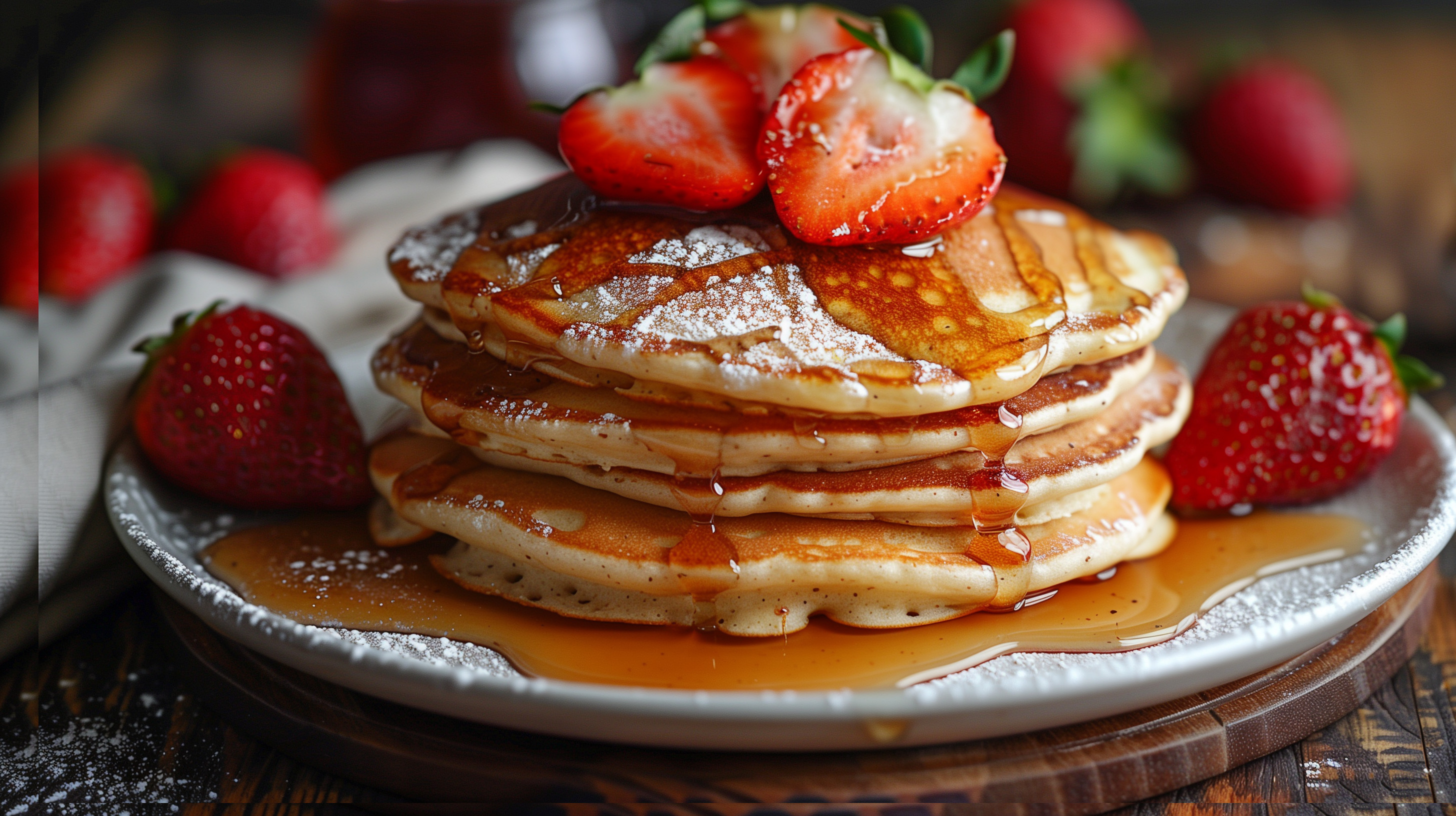 Strawberry Maple Butter Protein Pancakes